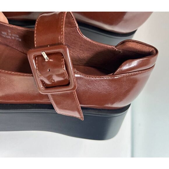 Free People X Jeffrey Campbell Ichika Mary Jane Platform Brown Size 9 - Picture 4 of 11